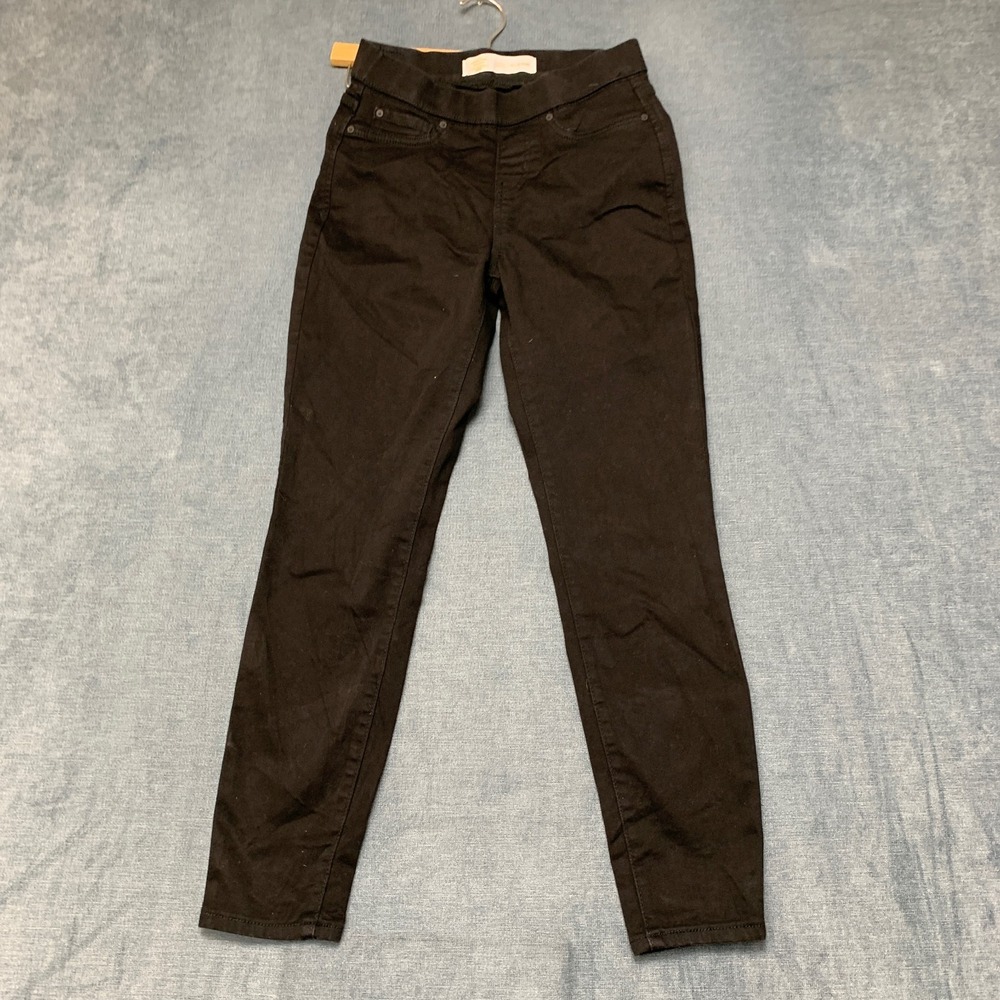 Levis Totally Shaping Pull On Skinny Jeans Women 26x28 Black Denim Elastic Waist